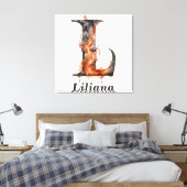 KürbisHalloween Name Letter L Floral Monogram Leinwanddruck (Insitu (Schlafzimmer))
