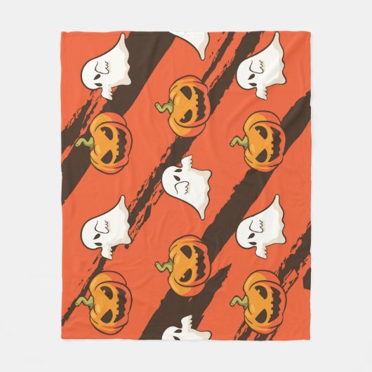 KürbisHalloween-Thema, nahtloses Muster. Fleecedecke (Vorderseite)