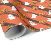 KürbisHalloween-Thema, nahtloses Muster. Geschenkpapier (Rolleneckpunkt)