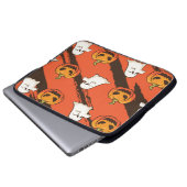 KürbisHalloween-Thema, nahtloses Muster. Laptopschutzhülle (Vorne Knopf)