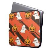 KürbisHalloween-Thema, nahtloses Muster. Laptopschutzhülle (Vorderseite Links)