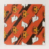 KürbisHalloween-Thema, nahtloses Muster. Puzzle (Horizontal)