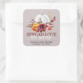 Kürbishandbeschriftungen Personalisiert fallen Quadratischer Aufkleber (Tasche)