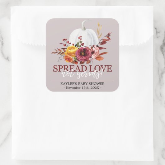 Kürbishandbeschriftungen Personalisiert fallen Quadratischer Aufkleber (Tasche)