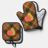 Kürbisherbstank Ofenhandschuh & Topflappen-Set (Vorderseite/Rückseite)