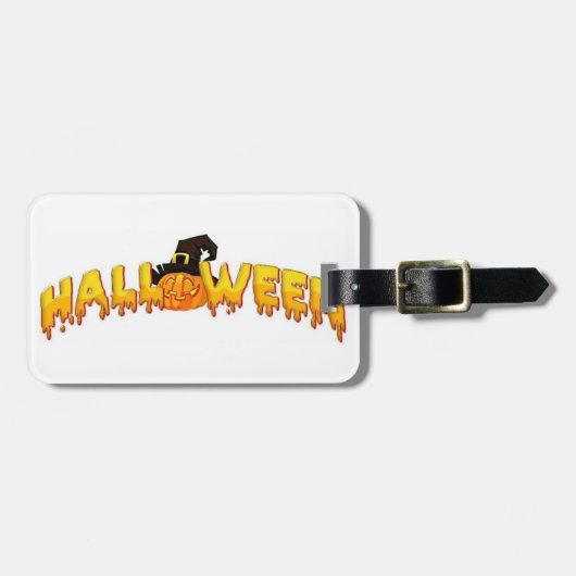 Kürbishexe Gepäckanhänger (Vorderseite horizontal)