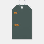 Kürbishexe im Katzenkostüm -  Geschenkanhänger (Rückseite)