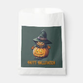 Kürbishexe im Katzenkostüm -  Geschenktütchen (Vorderseite)
