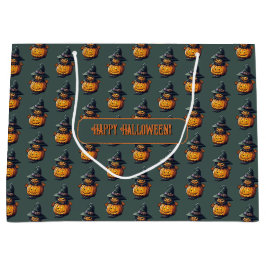 Kürbishexe im Katzenkostüm -  Große Geschenktüte