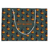 Kürbishexe im Katzenkostüm -  Große Geschenktüte (Rückseite)