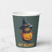 Kürbishexe im Katzenkostüm -  Pappbecher (Rückseite)