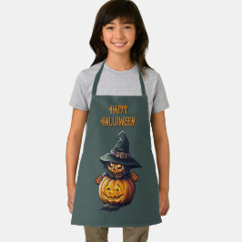 Kürbishexe im Katzenkostüm -  Schürze