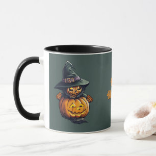 Kürbishexe im Katzenkostüm - Tasse