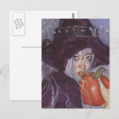 Kürbishexe Postkarte (Vorne/Hinten)