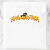 Kürbishexe Rechteckiger Aufkleber (Tasche)