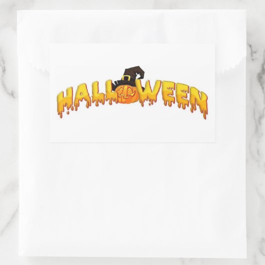 Kürbishexe Rechteckiger Aufkleber (Tasche)