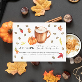 Kürbiskaffee Brautparty Rezept für die Braut Begleitkarte