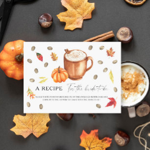 Kürbiskaffee Brautparty Rezept für die Braut Begleitkarte