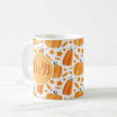 Kürbiskaffee-Tasse für Monogramm Kaffeetasse (Vorderseite Links)