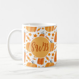 Kürbiskaffee-Tasse für Monogramm Kaffeetasse