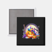 Kürbiskahn als Einhorn-Gesichtsausschnitt Magnet (Vorderseite/Rückseite)