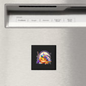 Kürbiskahn als Einhorn-Gesichtsausschnitt Magnet (In Situ (Geschirrspüler))