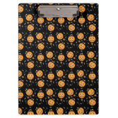 Kürbiskandy Pail Trick oder Behandeln Muster Orang Klemmbrett (Vorderseite)