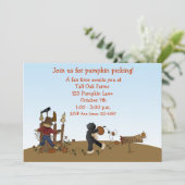 Kürbiskatze Einladung (Stehend Vorderseite)