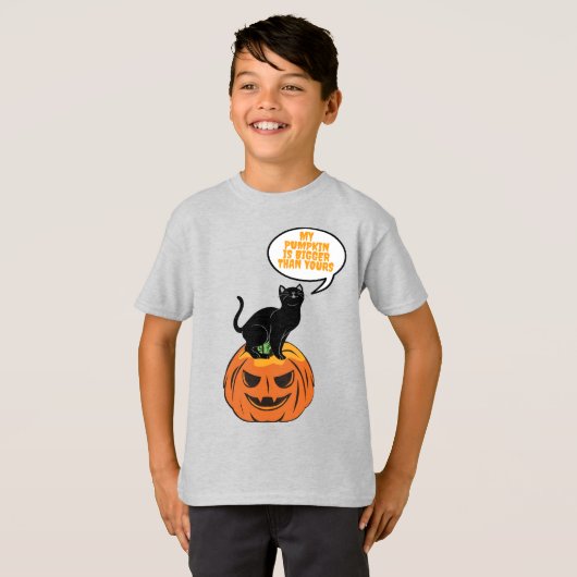 Kürbiskatze, Halloween-T - Shirt (Vorne ganz)