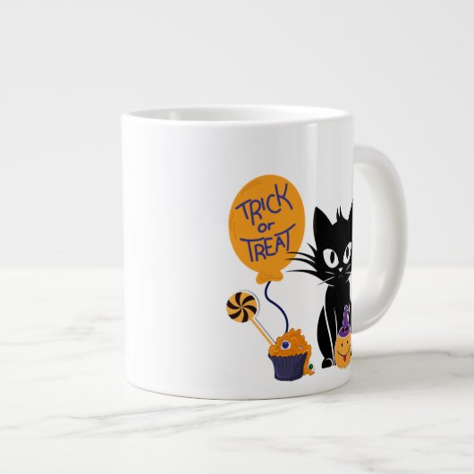 Kürbiskatze Jumbo-Tasse (Vorderseite Rechts)
