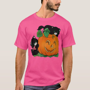 Kürbiskatzen Kürbislaterne KatzenHalloween C T-Shirt