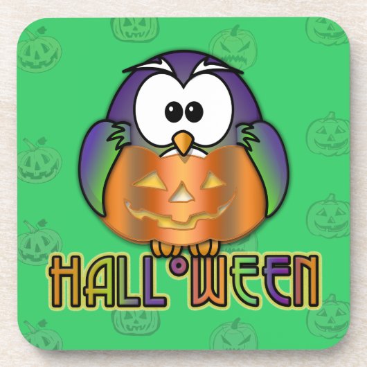 Kürbiskauz Getränkeuntersetzer (Vorderseite)