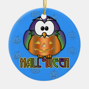 Kürbiskauz Keramik Ornament