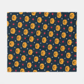 Kürbiskehus Halloween-Muster Fleecedecke (Vorderseite (Horizontal))