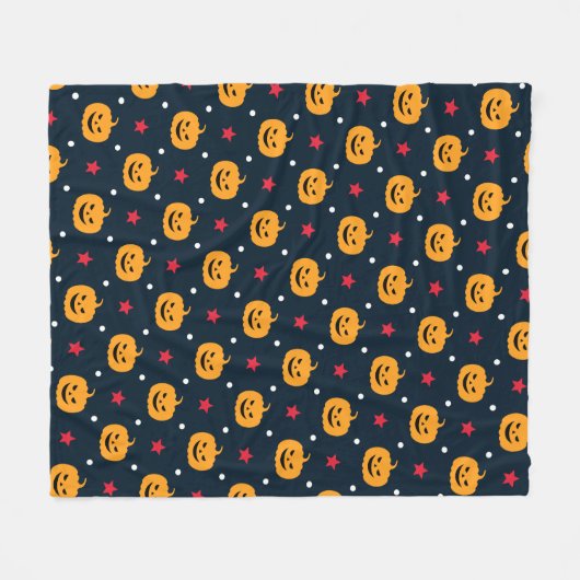 Kürbiskehus Halloween-Muster Fleecedecke (Vorderseite (Horizontal))