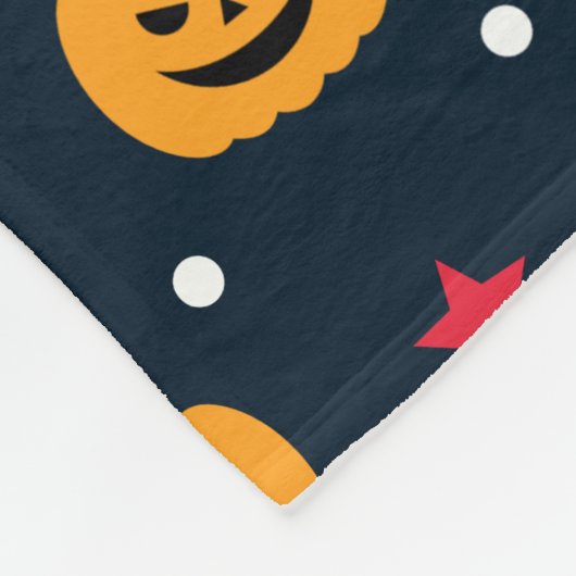 Kürbiskehus Halloween-Muster Fleecedecke (Ecke)