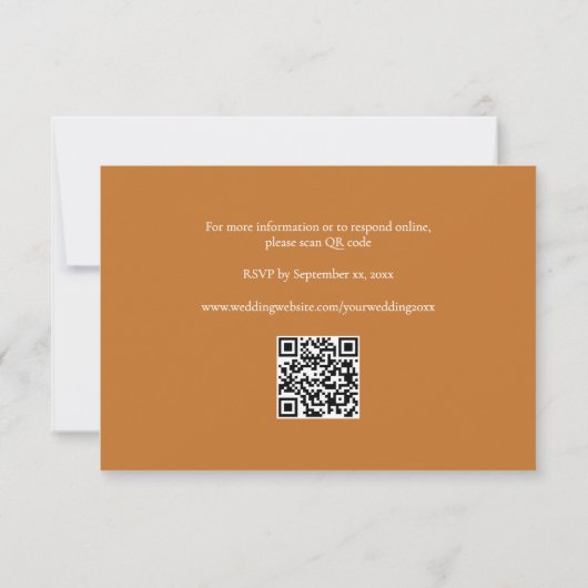 Kürbiskernmapel-Blätter Akzent QR-Code RSVP Karte (Rückseite)