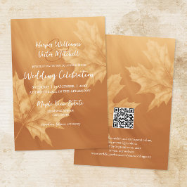 Kürbiskernmapel-Blätter in einem Akzent Einladung