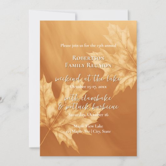 KürbiskernmapfelBlätter fallen Wiedersehen Einladung (Vorderseite)