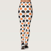 Kürbiskins Halloween Womens Schwarz-Weiß Leggings (Rückseite)