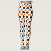Kürbiskins Halloween Womens Schwarz-Weiß Leggings (Vorderseite)