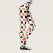 Kürbiskins Halloween Womens Schwarz-Weiß Leggings (Rechts)
