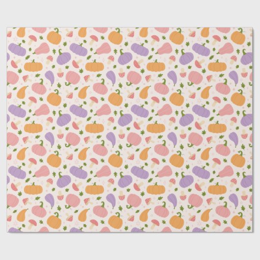 Kürbiskins und Mushroom-Muster Geschenkpapier (Flach)