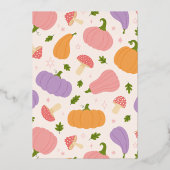 Kürbiskins und Pilze Folieneinladung (Rückseite)