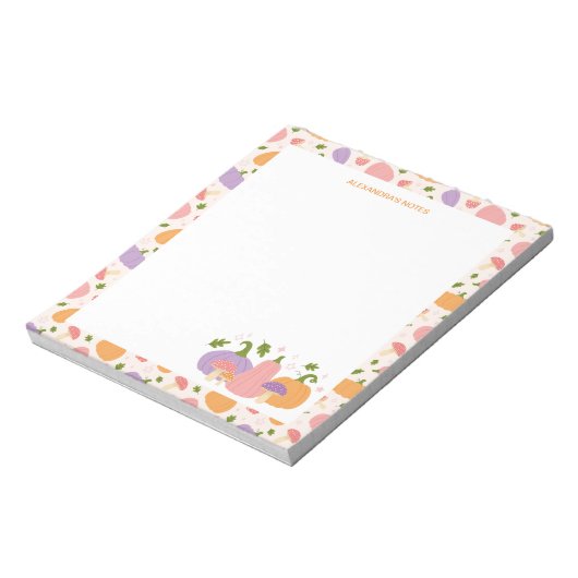 Kürbiskins und Pilze Notizblock (Rotiert)