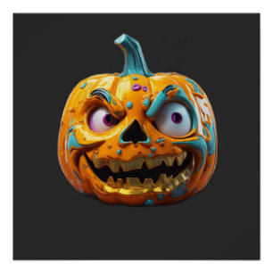 Kürbisklotz Halloween 3D-Shirt   Vintag Halloween Poster