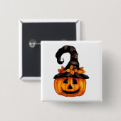 Kürbisknopf Jack-o-Lantern Button (Vorne & Hinten)