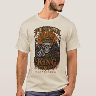 Kürbiskönig-Skelett-Krone Halloween Rhinestone T-Shirt