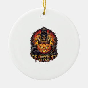 Kürbiskönigin Halloween Eule Spinne Schwarze Katze Keramik Ornament