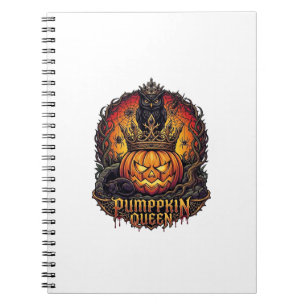 Kürbiskönigin Halloween Eule Spinne Schwarze Katze Notizblock